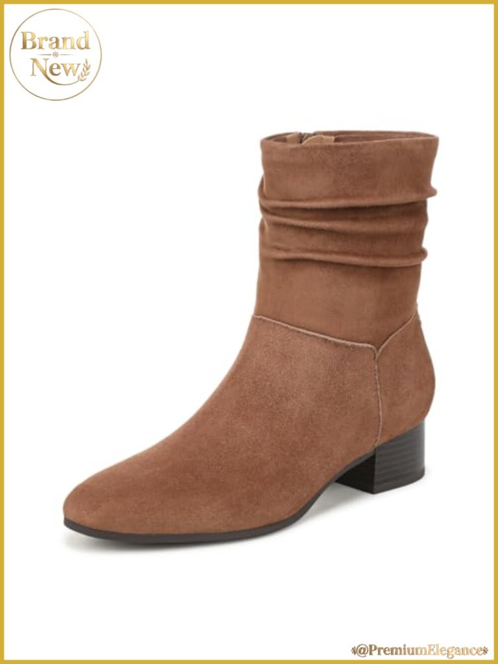 Vionic Remi Suede Ankle Booties Block Heel Supportive Comfort